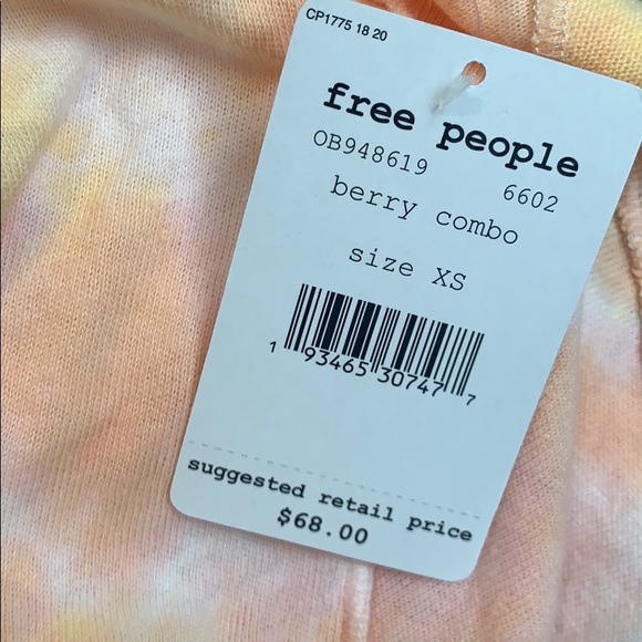 Free People All Mine Tie Dye Open Back Tee - Sz XS - Picture 11 of 11